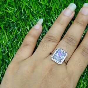 Emerald Cut Crystal Ring for Women - Elegant Luxury Jewelry Piece