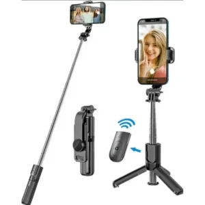 Extendable Wireless Selfie Stick with Bluetooth Shutter for All Phones