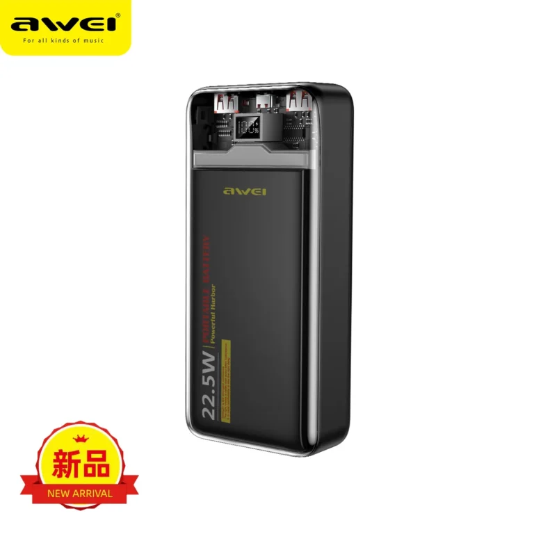 Fast Charging 20000mAh Power Bank with PD 22.5W - Awei P78K Portable Charger % Fast Charging 20000mAh Power Bank with PD 22.5W - Awei P78K Portable Charger