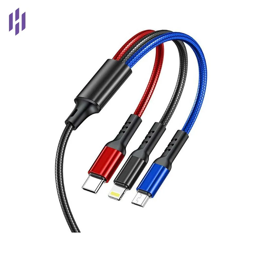 Fast Charging 3-in-1 Cable - Awei CL-971 2.4A, 1m Length % Fast Charging 3-in-1 Cable - Awei CL-971 2.4A, 1m Length