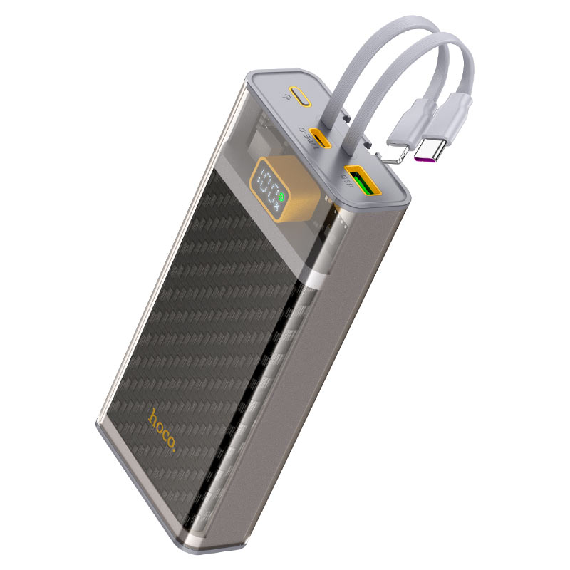 Fast Charging Power Bank 20000mAh with Built-in Cable - Hoco J104A % Fast Charging Power Bank 20000mAh with Built-in Cable - Hoco J104A
