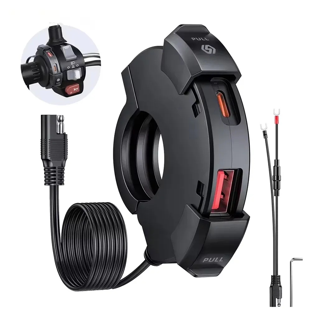 Fast Charging Universal Motorcycle Handlebar Phone Mount Charger % Fast Charging Universal Motorcycle Handlebar Phone Mount Charger