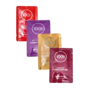 Flavored Water-Based Lubricant Combo - Cherry, Chocolate, Strawberry & Peach (5ml Pouches, Set of 4)