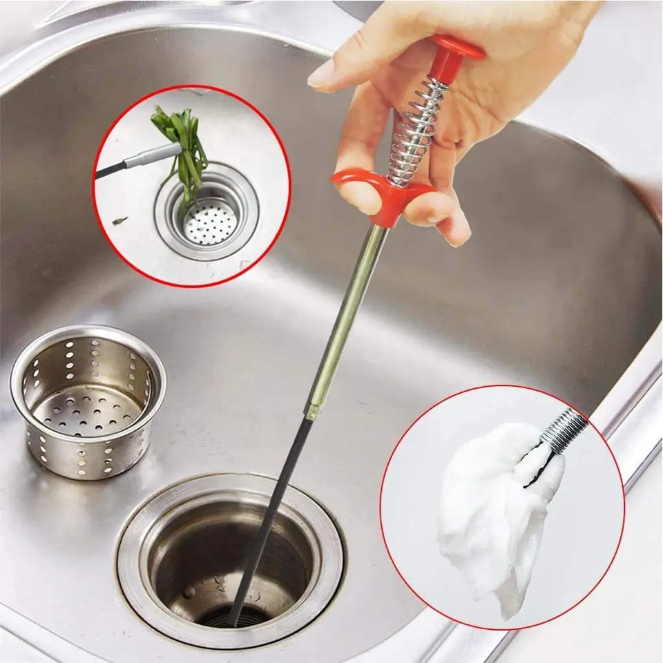 Flexible Drain Cleaning Tool for Kitchen and Bathroom - Narrow Pipe Grabber % Flexible Drain Cleaning Tool for Kitchen and Bathroom - Narrow Pipe Grabber