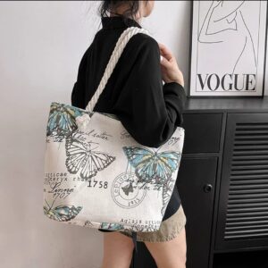 Floral Print Canvas Tote Bag - Stylish and Durable Everyday Essential