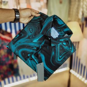 Full-Sleeve Digital-Print Dubi Cotton Shirt