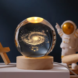 Galaxy 3D Crystal Ball with Elegant Base - Stunning Home Decor Piece