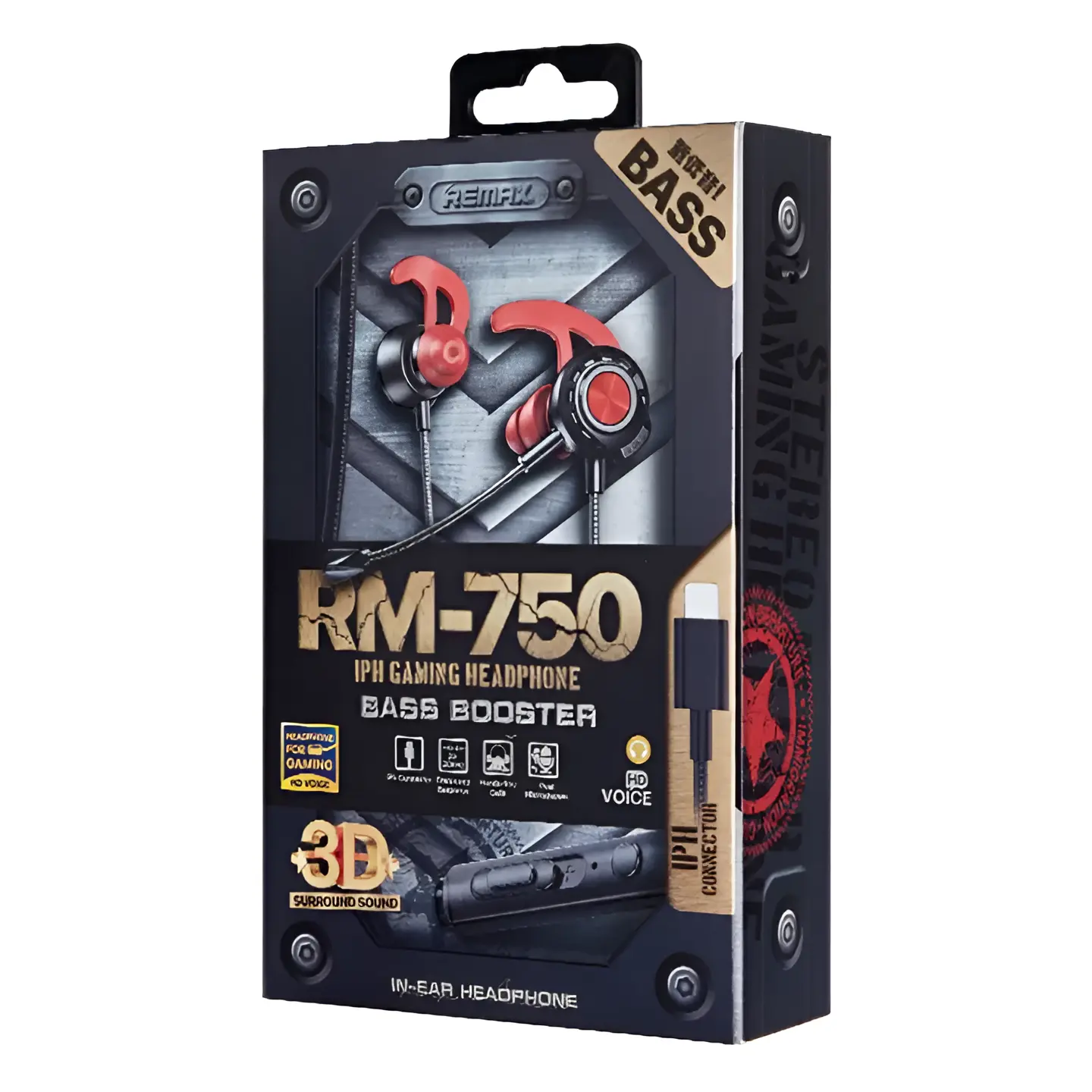 Gaming Earphones for iPhone - Remax RM-750 Lightning Connection % Gaming Earphones for iPhone - Remax RM-750 Lightning Connection
