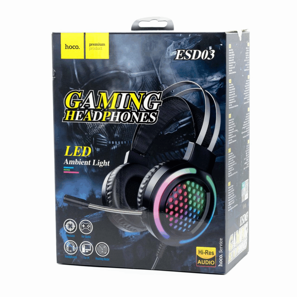 Gaming Headphones Hoco ESD03 - Immersive Sound & Comfort for Gamers % Gaming Headphones Hoco ESD03 - Immersive Sound & Comfort for Gamers