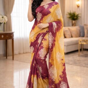 Georgette Saree in Elegant Rainbow Design for Timeless Style