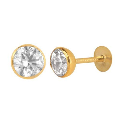 Gold Plated Crystal Nose Pin - Elegant Jewelry for a Chic Look % Gold Plated Crystal Nose Pin - Elegant Jewelry for a Chic Look