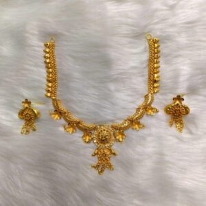 Gold Plated Necklace Set with Earrings - Elegant Jewelry Collection