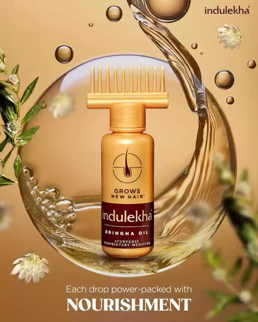 Hair Growth Oil with Bringha Extract – Indulekha 100ml for Healthy Hair % Hair Growth Oil with Bringha Extract – Indulekha 100ml for Healthy Hair