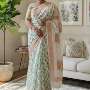Half Silk Saree – Elegant Ethereal Drapery for Celebrations and Festivities