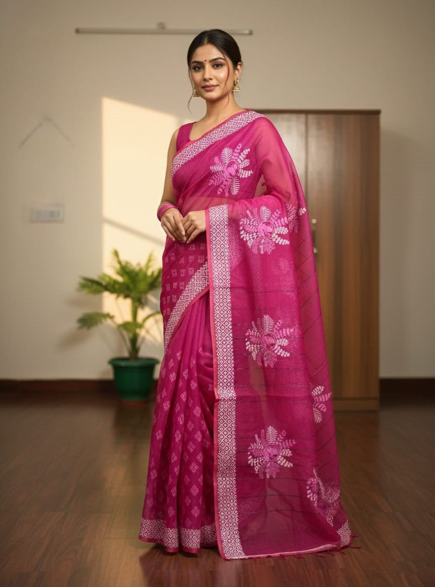 Half Silk Saree - Elegant Traditional Attire for Festive Occasions % Half Silk Saree - Elegant Traditional Attire for Festive Occasions