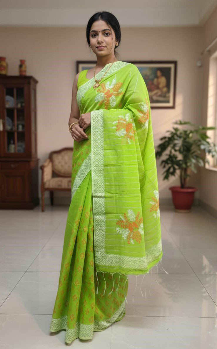 Half Silk Saree - Elegant Traditional Attire for Festive Occasions % Half Silk Saree - Elegant Traditional Attire for Festive Occasions
