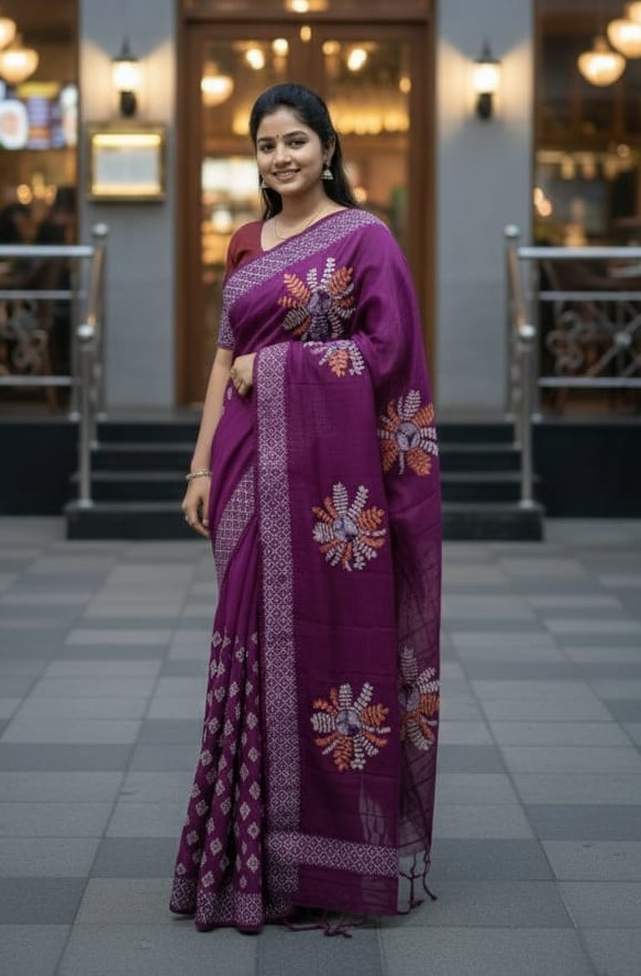 Half Silk Saree - Elegant Traditional Attire for Festive Occasions % Half Silk Saree - Elegant Traditional Attire for Festive Occasions