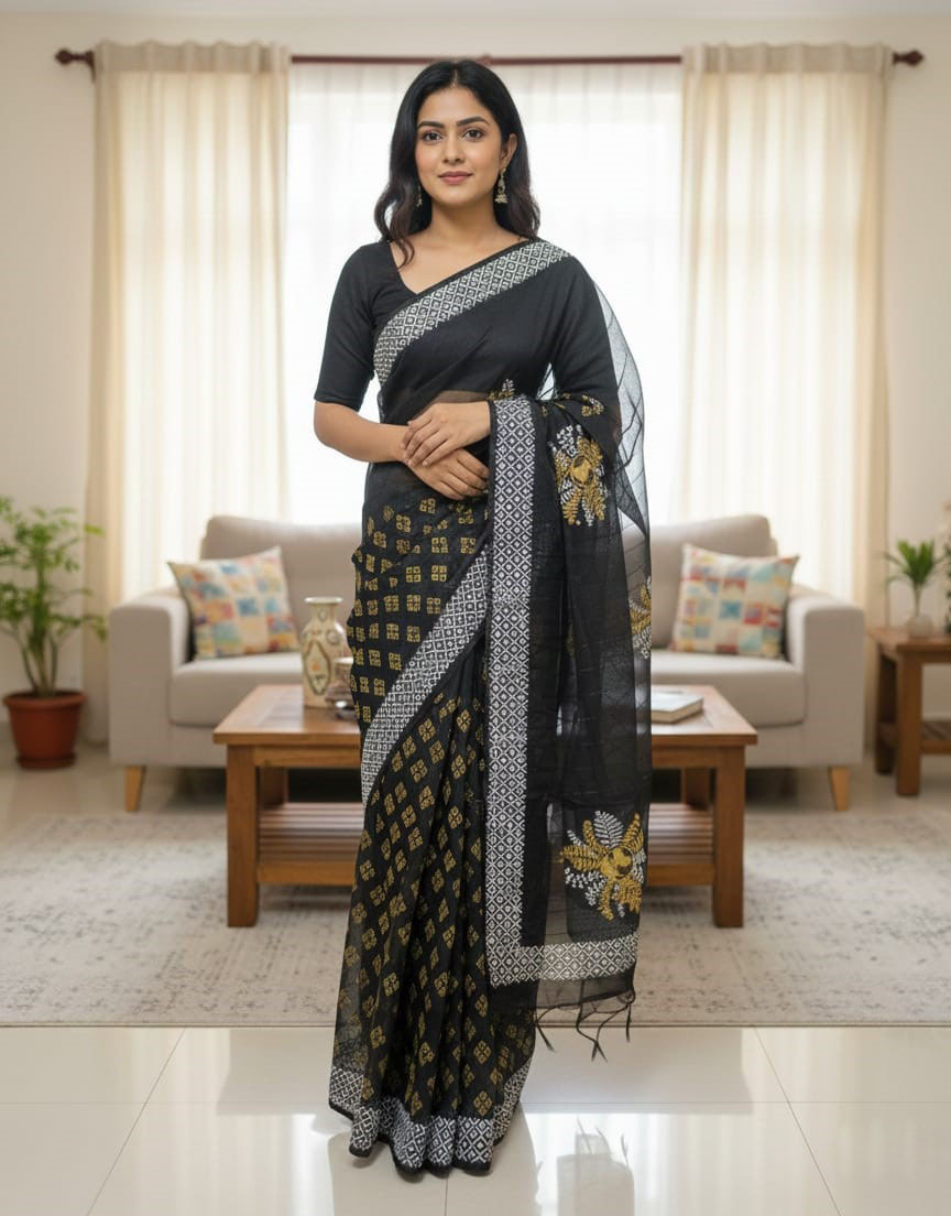 Half Silk Saree - Elegant Traditional Attire for Festive Occasions % Half Silk Saree - Elegant Traditional Attire for Festive Occasions