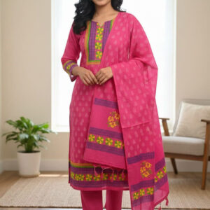 Handcrafted Block Print Three-Piece Set - Elegant and Versatile Outfit