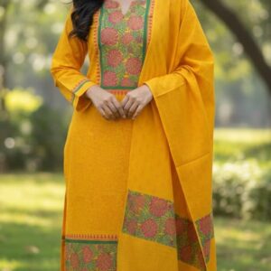 Handcrafted Block Print Three-Piece Set - Stylish & Unique Design