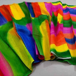 Handcrafted Half-Silk Saree with Unique Printed Design