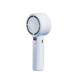 Handheld 5-Speed Fan with Display – White Plextone F2 Portable Cooling Device