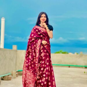 Handwoven Jamdani Saree - Elegant New Tat Design for Timeless Style