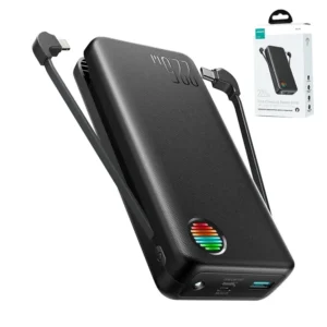 High-Capacity 20000mAh Power Bank with Dual Cables - Joyroom Black