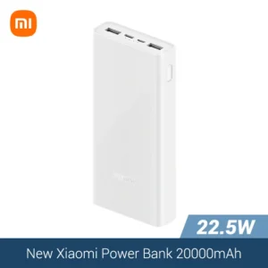 High-Capacity 20000mAh Xiaomi Power Bank - 22.5W PD Fast Charging, White