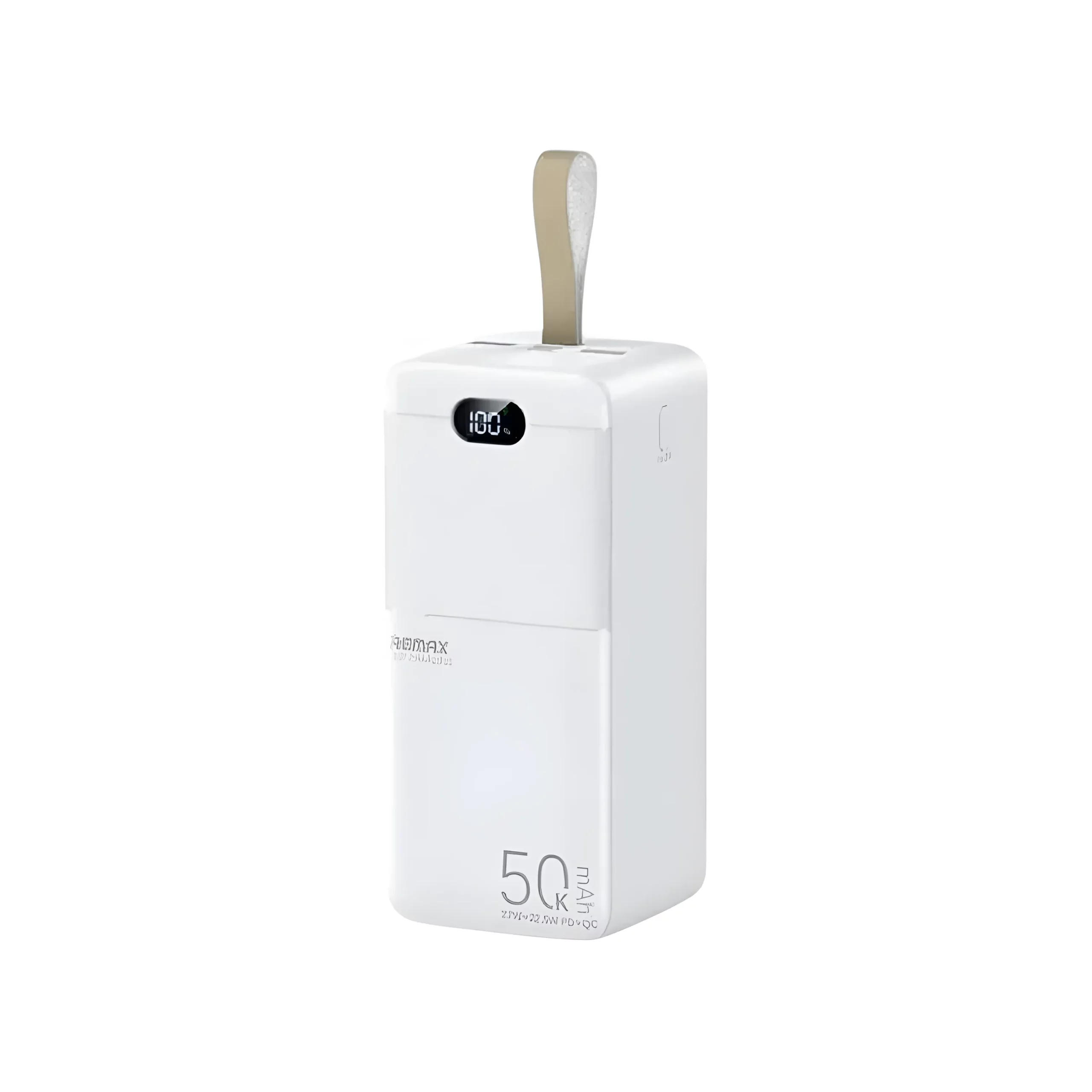 High-Capacity 50000mAh Fast Charging Power Bank - Remax Piloteer Series, White % High-Capacity 50000mAh Fast Charging Power Bank - Remax Piloteer Series, White