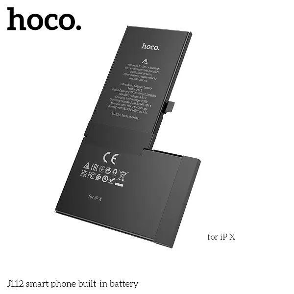 High-Capacity Li-Polymer Battery for iPhone X - Hoco J112, 2716mAh % High-Capacity Li-Polymer Battery for iPhone X - Hoco J112, 2716mAh
