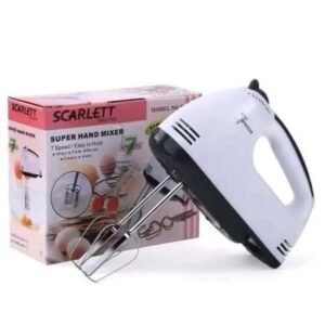 High-Performance 7-Speed Hand Mixer for Eggs, Cakes, and Cream - Scarlet Red