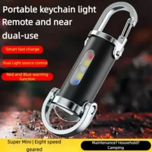 High-Power LED & COB Keychain Flashlight with Type-C Charger – 7 Modes