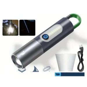High-Power Rechargeable LED Flashlight - Portable USB Camping Light with Long Duration