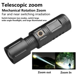High-Power Telescopic Zoom LED Flashlight for Outdoor Adventures