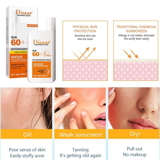 High SPF 60+ Whitening Sunscreen Lotion - Skin Protection & Radiance, 50g % High SPF 60+ Whitening Sunscreen Lotion - Skin Protection & Radiance, 50g