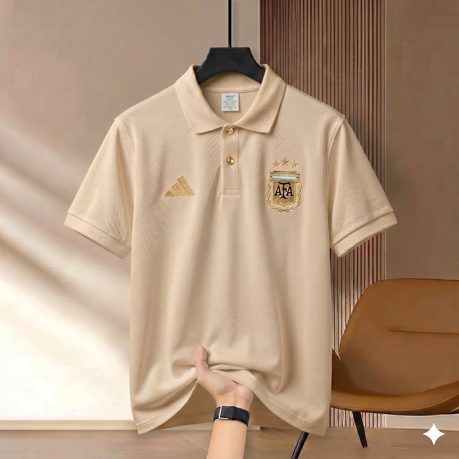 Highdency World Cup Rubber-Print Polo T-Shirt % Highdency World Cup Rubber-Print Polo T-Shirt
