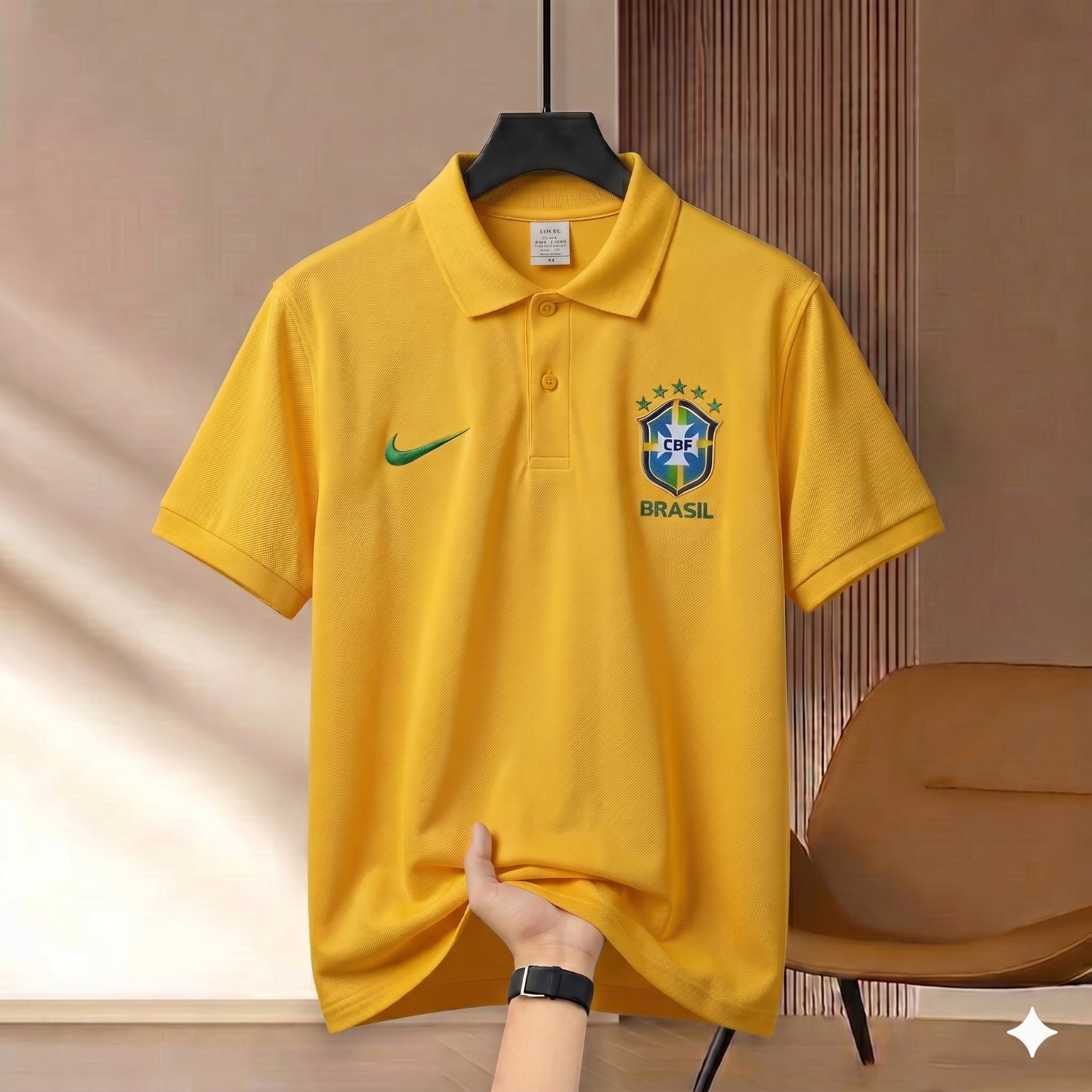 Highdency World Cup Rubber-Print Polo T-Shirt % Highdency World Cup Rubber-Print Polo T-Shirt