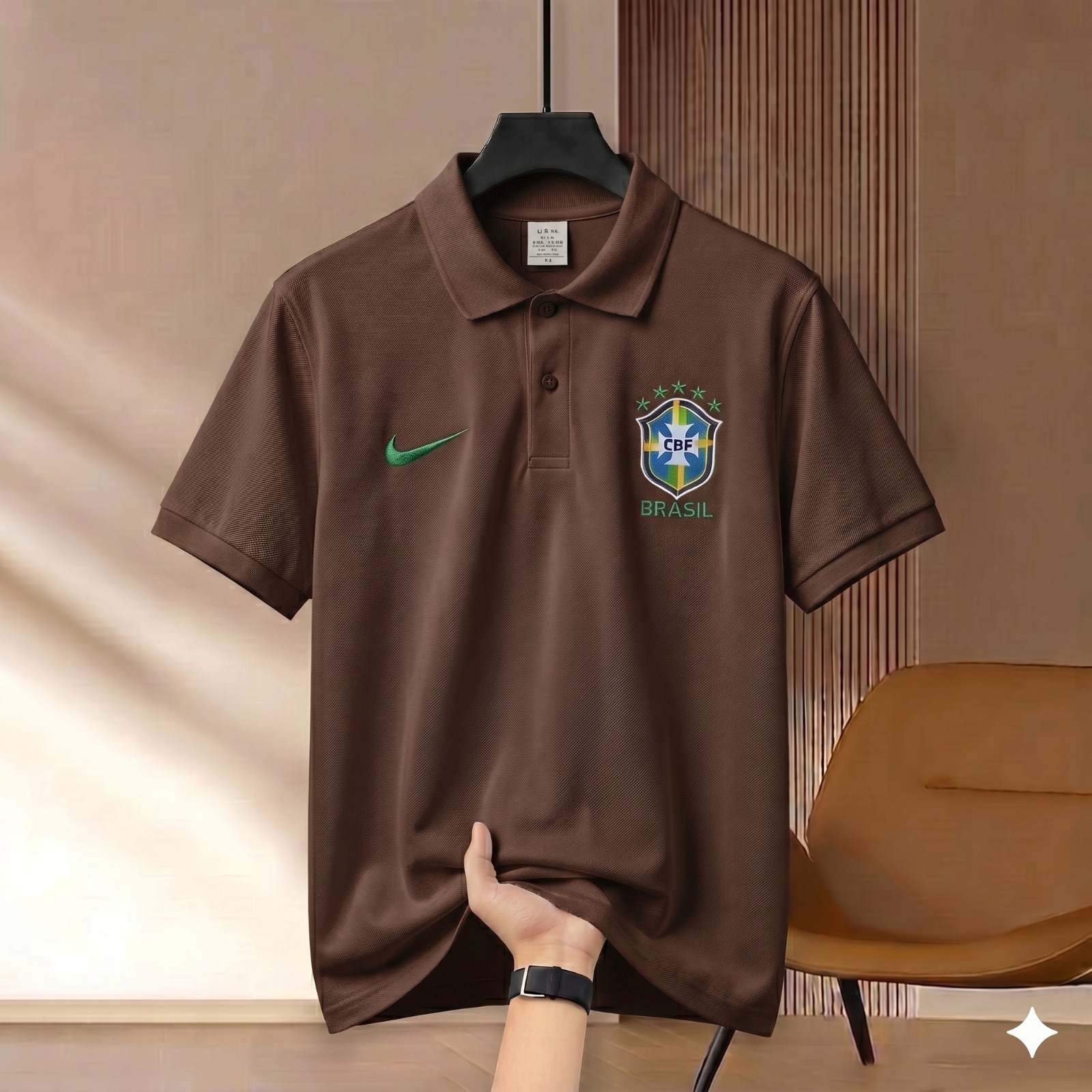 Highdency World Cup Rubber-Print Polo T-Shirt % Highdency World Cup Rubber-Print Polo T-Shirt