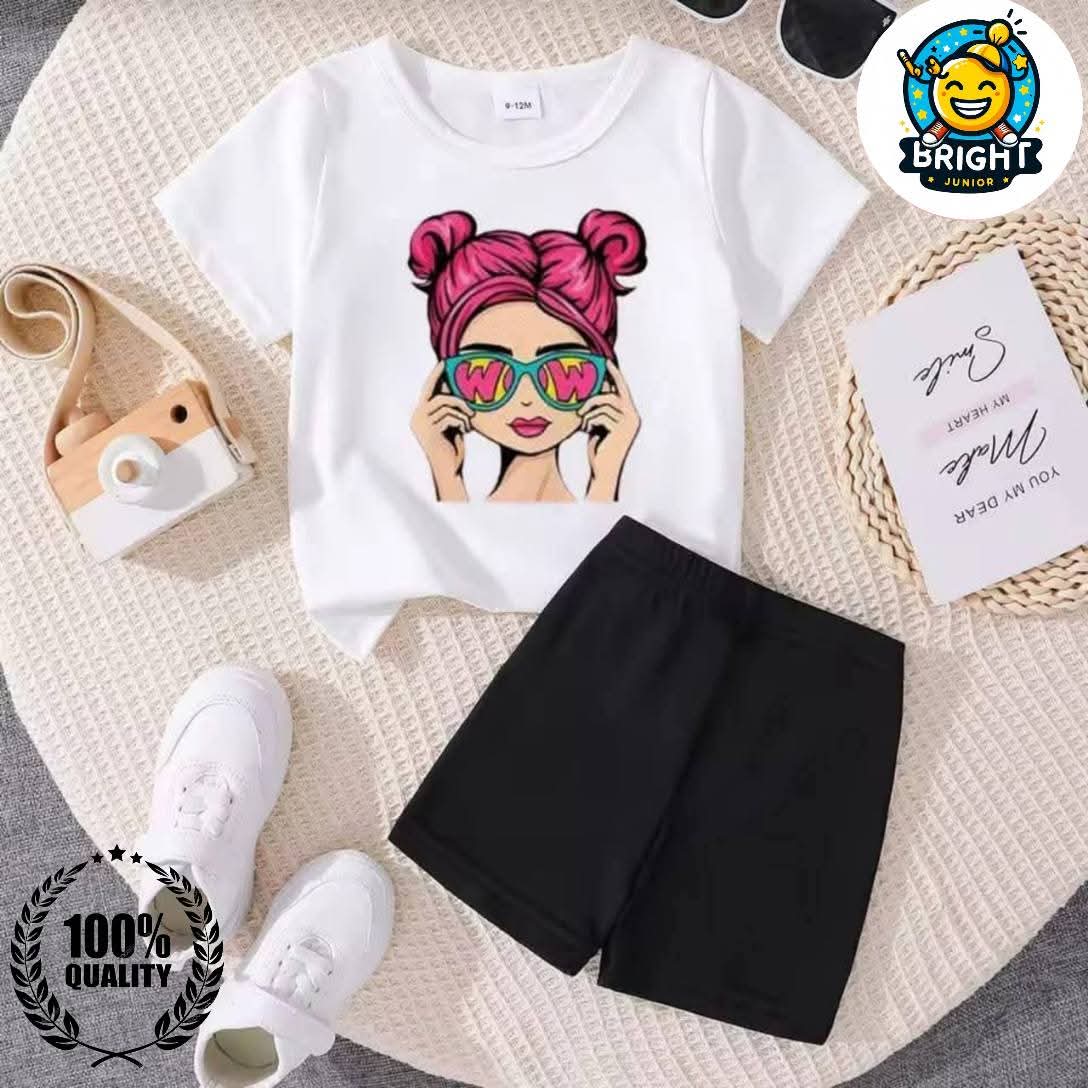 Infant Cotton T-Shirt and Pants Outfit - Stylish Baby Clothing Set % Infant Cotton T-Shirt and Pants Outfit - Stylish Baby Clothing Set