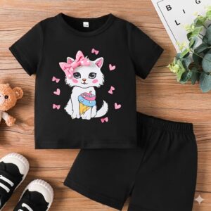 Infant Cotton T-Shirt and Pants Set for Comfortable Everyday Wear