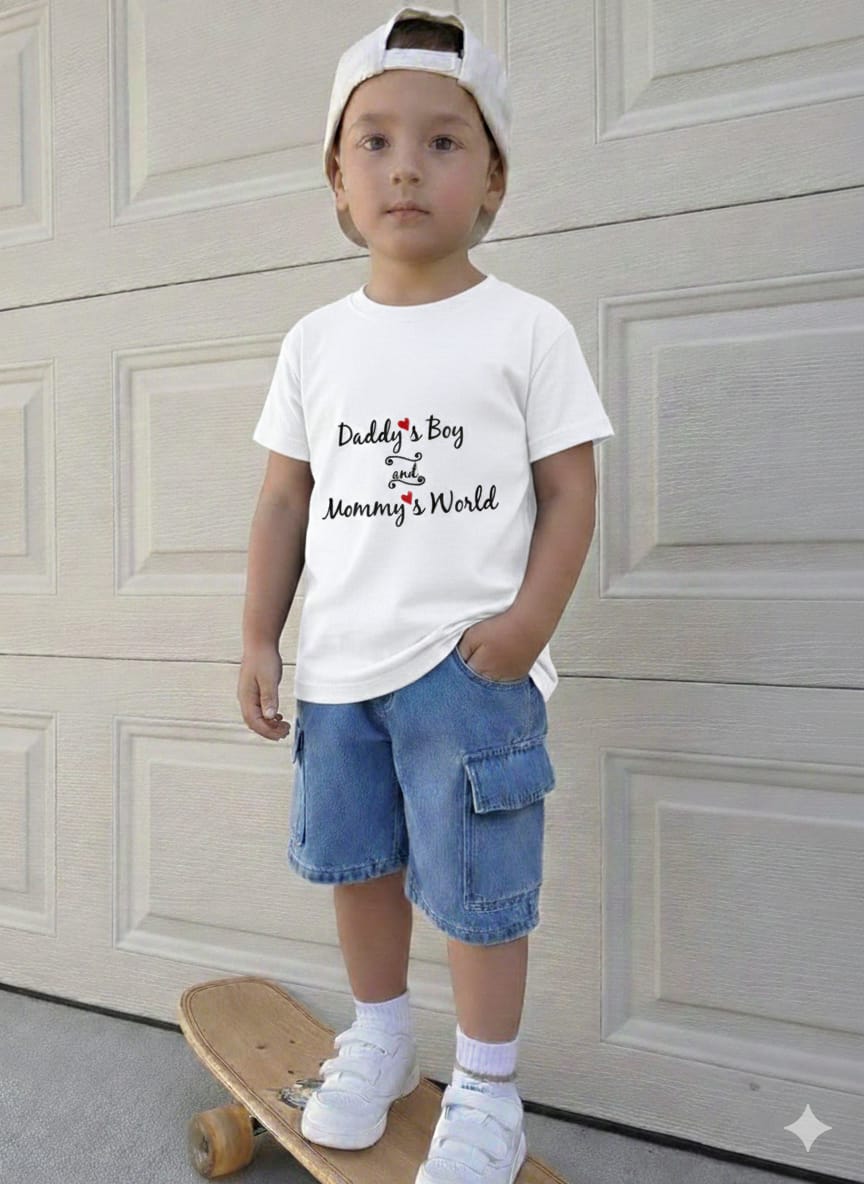 Infant Denim Pant and T-Shirt Set for Stylish Comfort % Infant Denim Pant and T-Shirt Set for Stylish Comfort