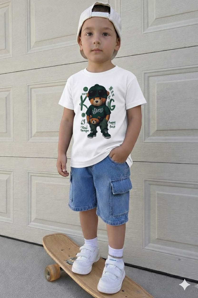 Infant Denim Pant and T-Shirt Set for Stylish Comfort % Infant Denim Pant and T-Shirt Set for Stylish Comfort