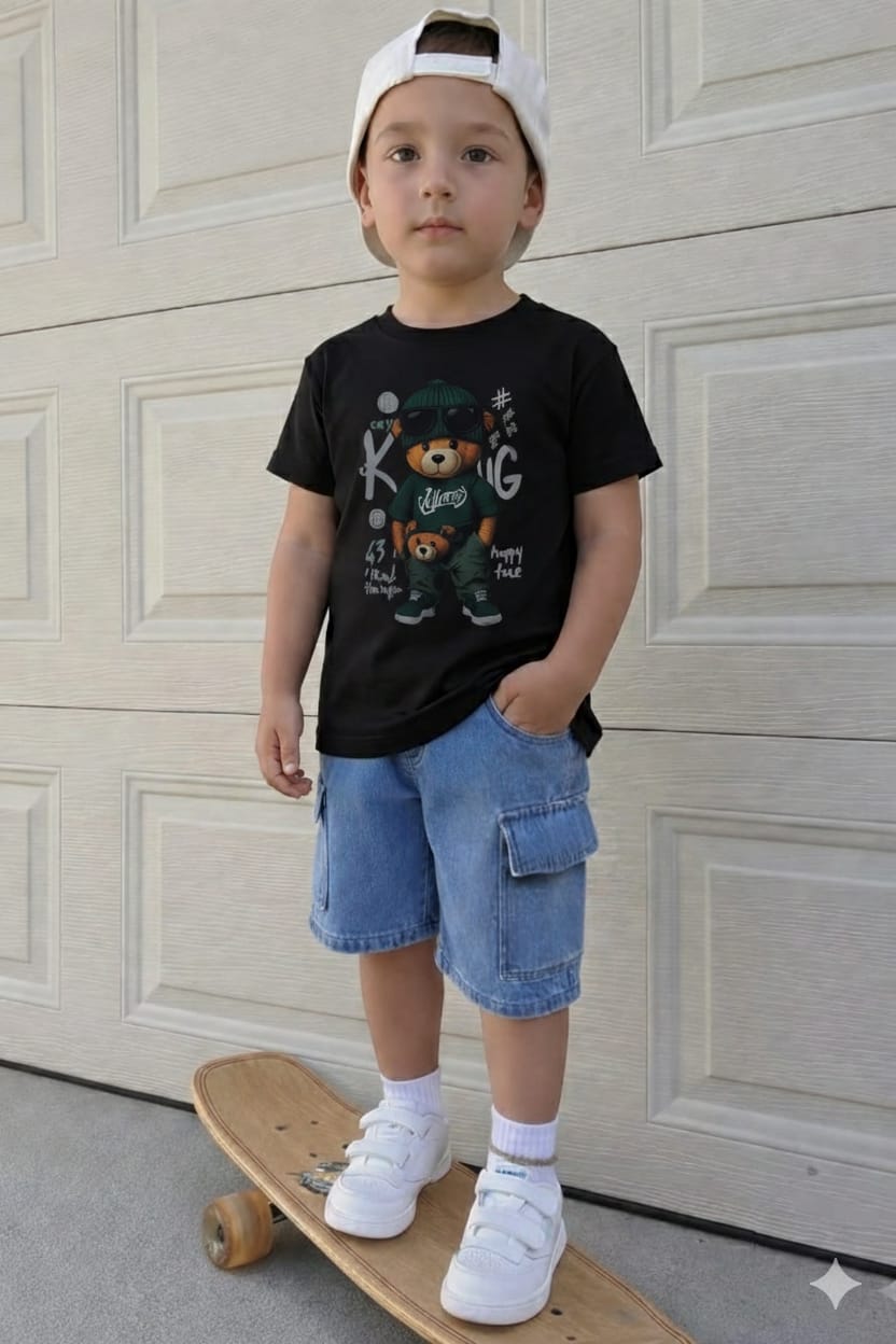 Infant Denim Pant and T-Shirt Set for Stylish Comfort % Infant Denim Pant and T-Shirt Set for Stylish Comfort