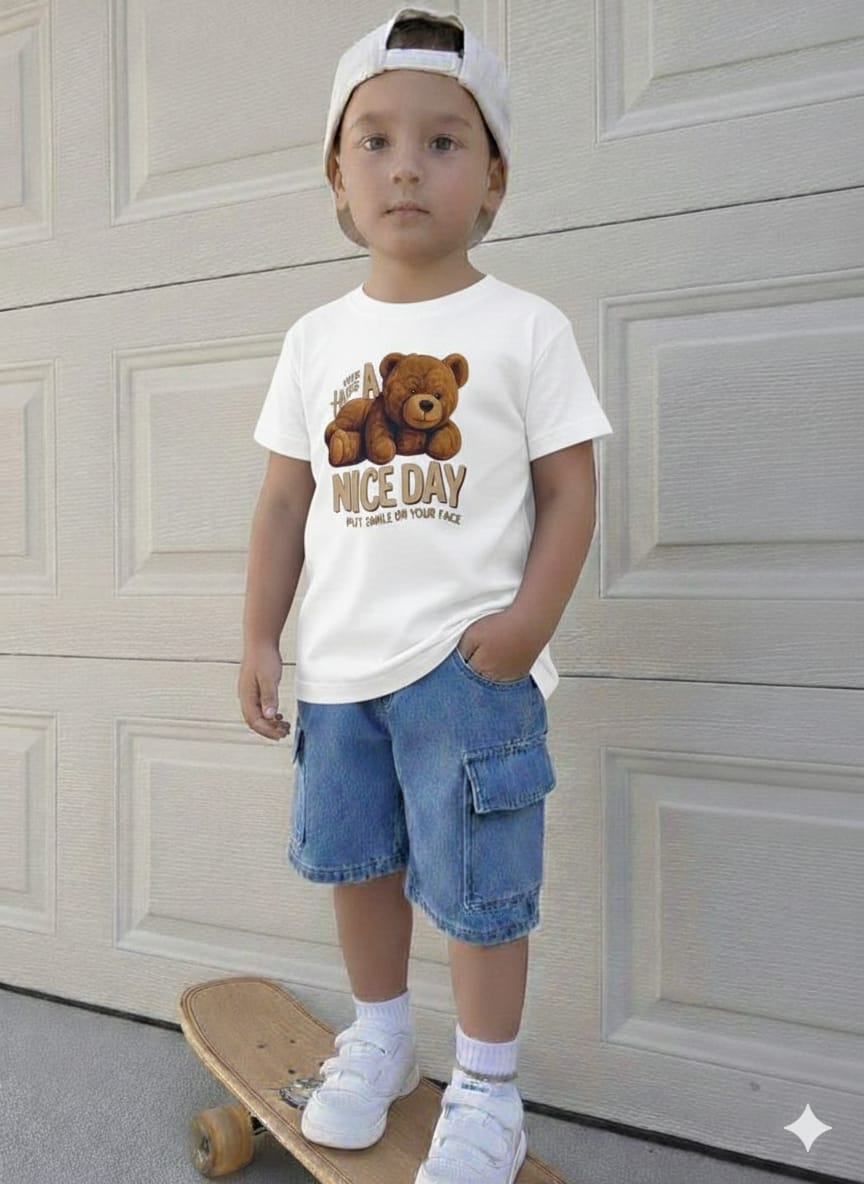 Infant Denim Pants and T-Shirt Set - Cute & Comfortable Baby Outfit % Infant Denim Pants and T-Shirt Set - Cute & Comfortable Baby Outfit