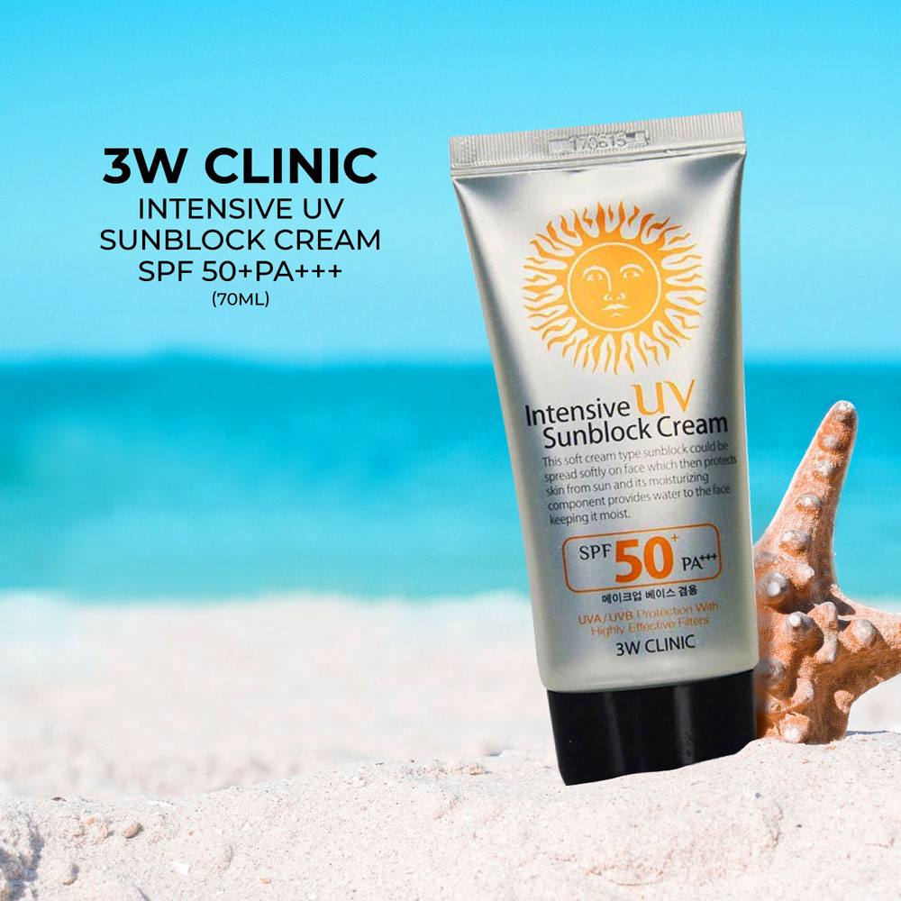 Intensive UV Sunblock Cream SPF50+ - 70ml Makeup Base Essential % Intensive UV Sunblock Cream SPF50+ - 70ml Makeup Base Essential