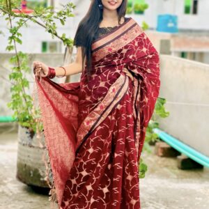 Jamdani Tat Fabric - Premium Handwoven Cotton for Elegant Attire
