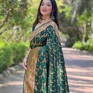 Japanese Silk Printed Saree with Blouse Piece - Elegant & Luxurious Design