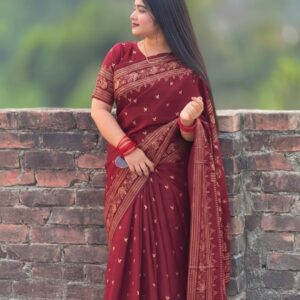Japanese Silk Saree with Blouse – Elegant and Luxurious Fashion Choice