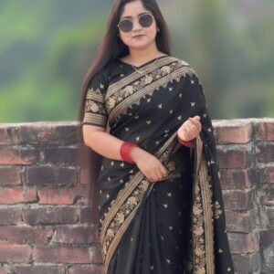 Japanese Silk Saree with Blouse - Elegant Traditional Attire for Women
